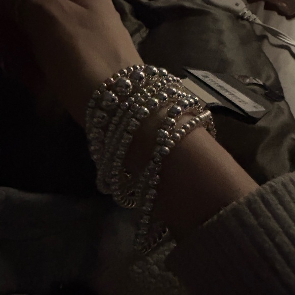 Elegant Silver Beaded 7 Strand Bracelet - Picture 5 of 5